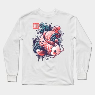 koi carp fish watercolor Long Sleeve T-Shirt